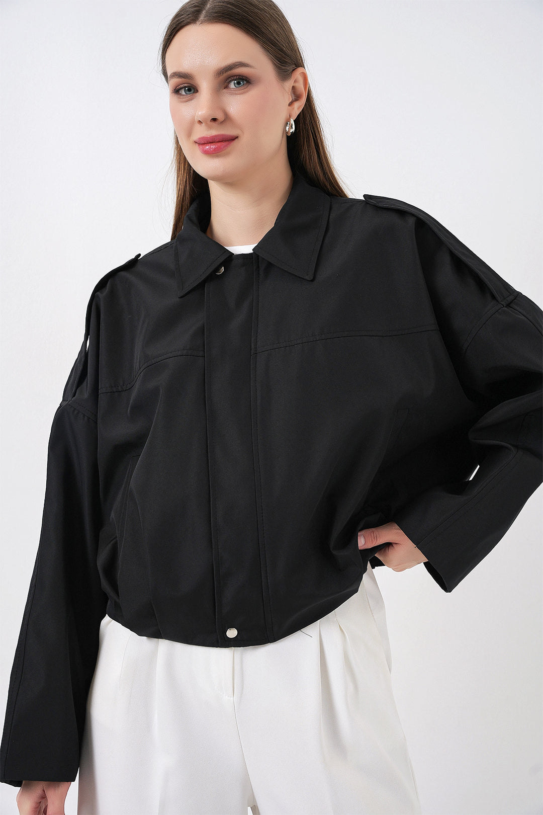 Bigdart Femme Veste Courte Oversize 0732 - Noir