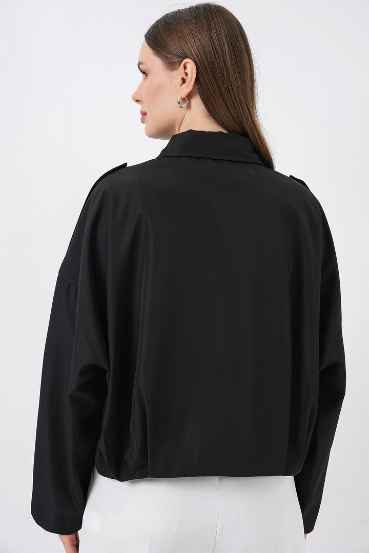 Bigdart Femme Veste Courte Oversize 0732 - Noir