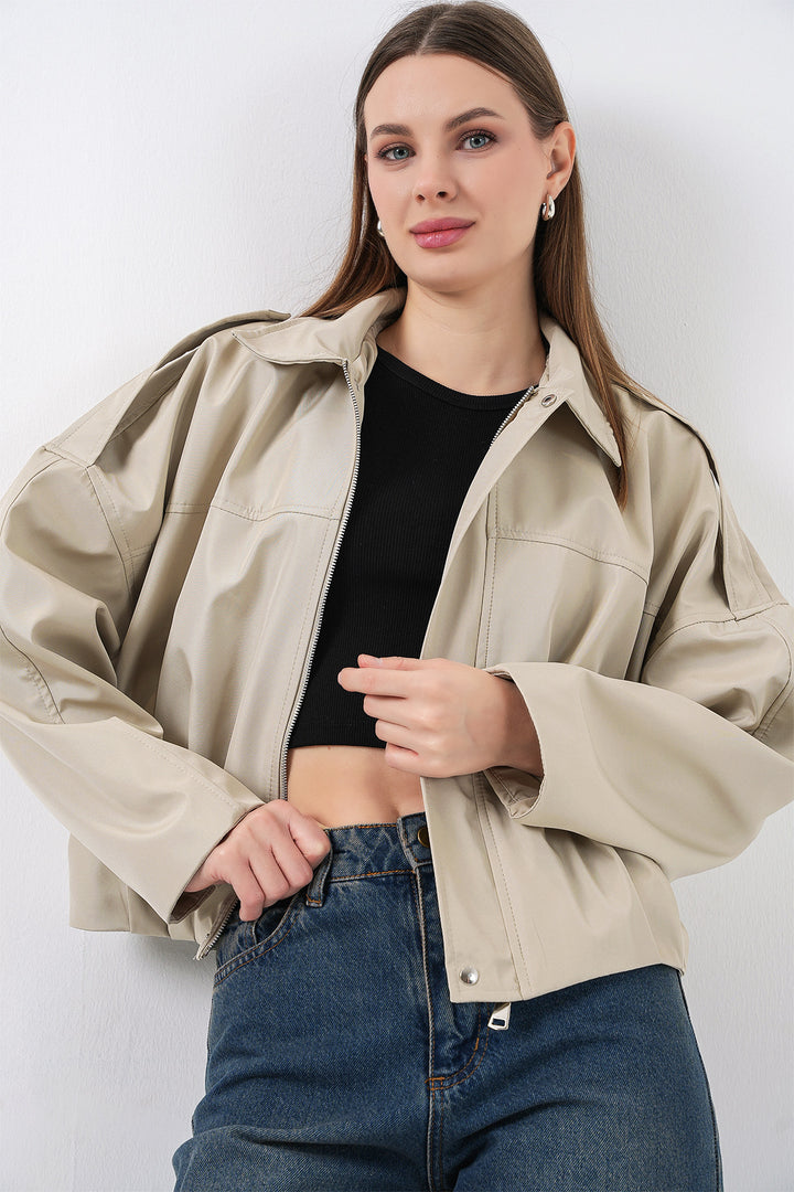 Bigdart Veste courte oversize pour femmes 0732 - Pierre