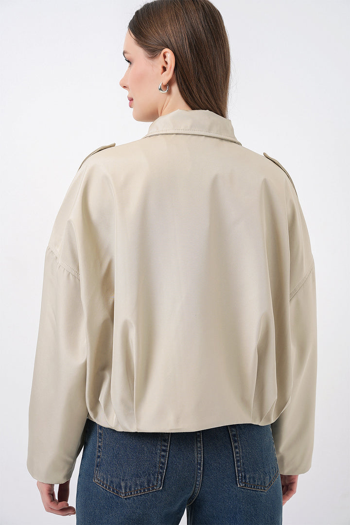 Bigdart Veste courte oversize pour femmes 0732 - Pierre