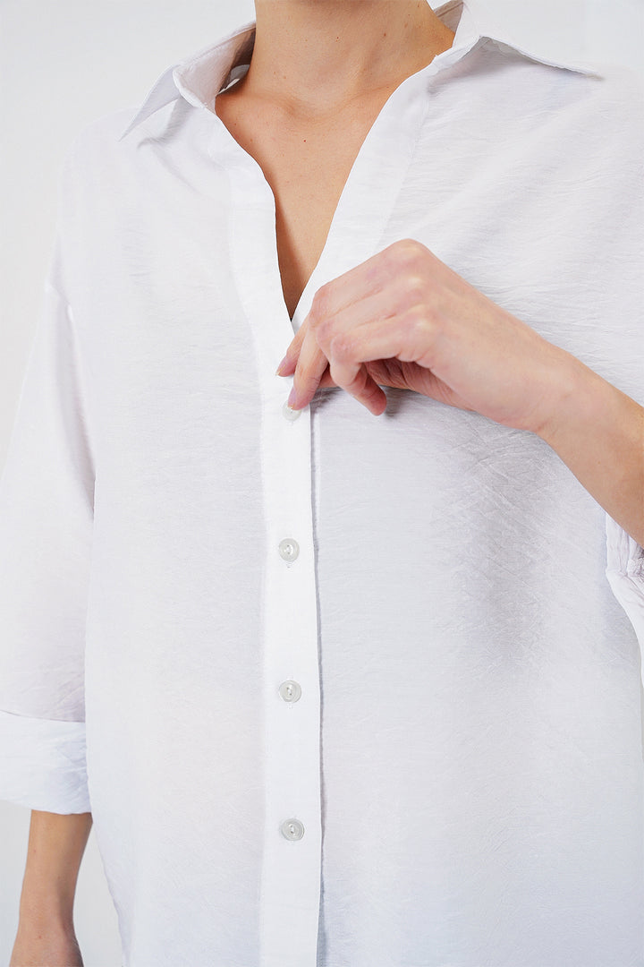 Bigdart Chemise à manches courtes oversize pour femmes 20315 - Blanc
