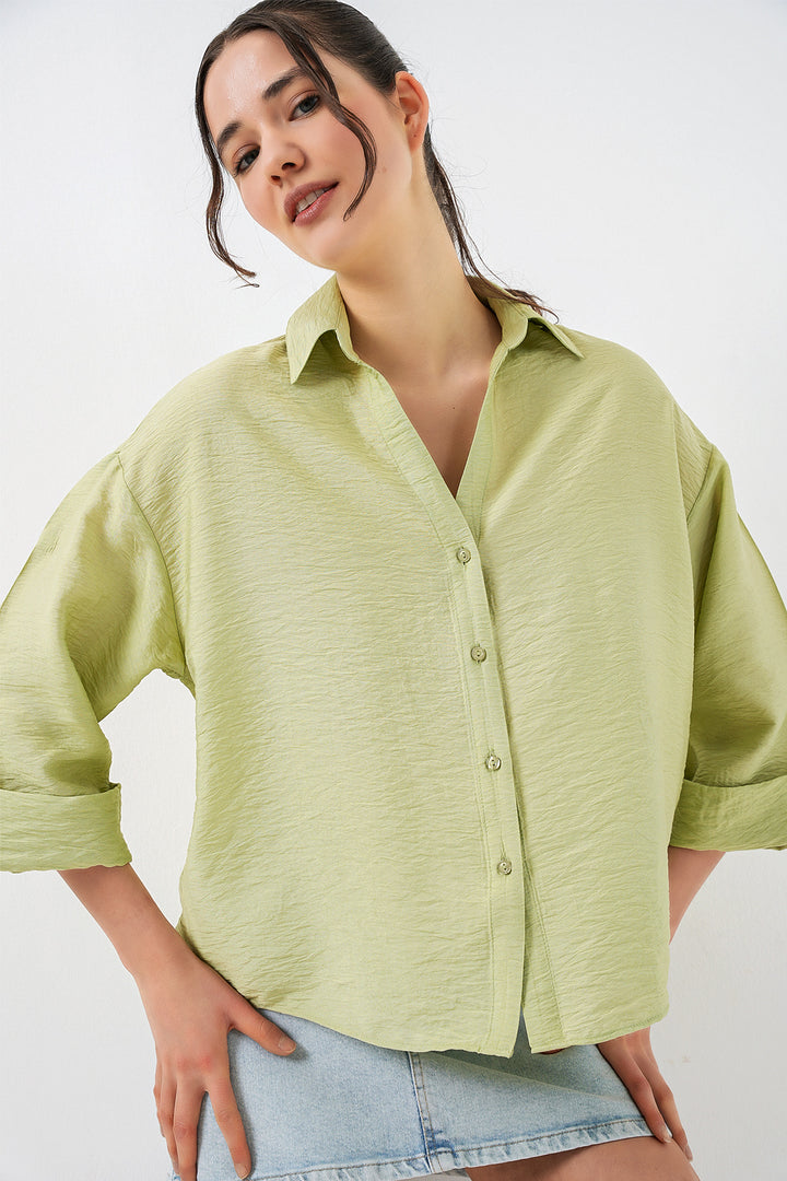 Bigdart Chemise à manches courtes oversize pour femmes 20315 - Çağla