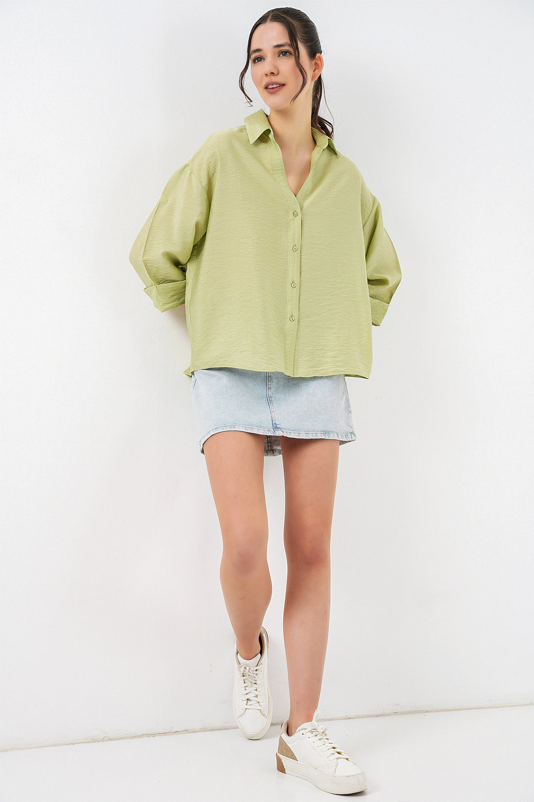 Bigdart Chemise à manches courtes oversize pour femmes 20315 - Çağla