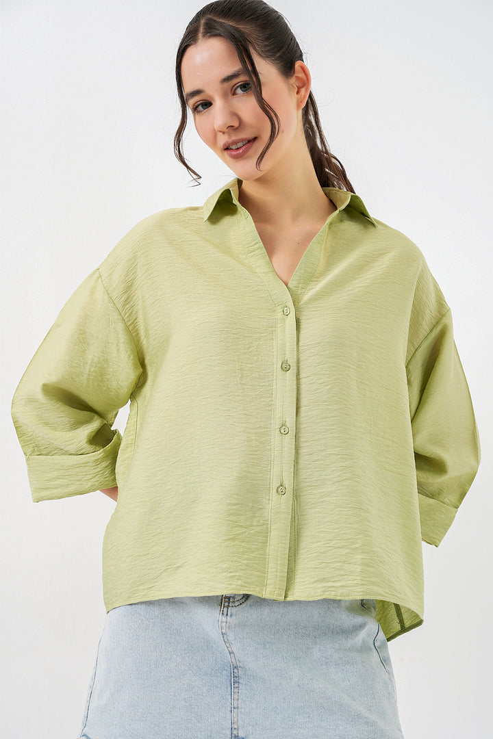 Bigdart Chemise à manches courtes oversize pour femmes 20315 - Çağla