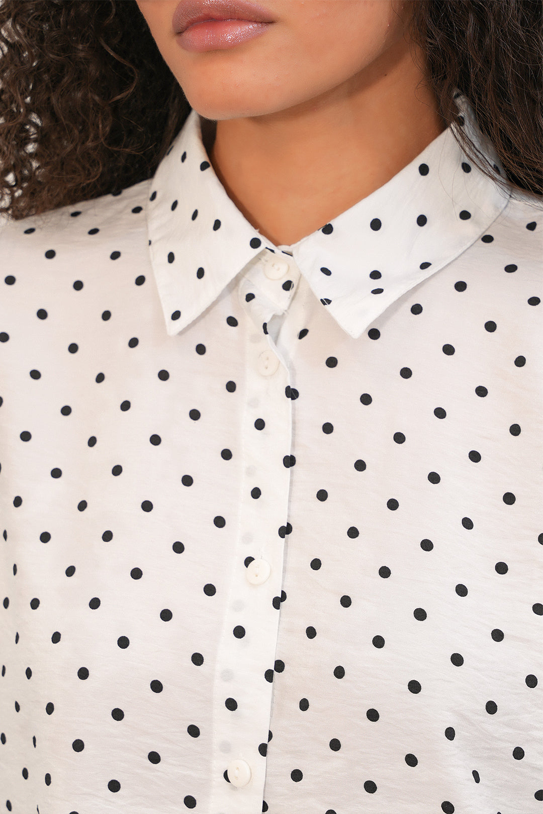 Bigdart Chemise oversize à pois pour femmes 20392 - Blanc