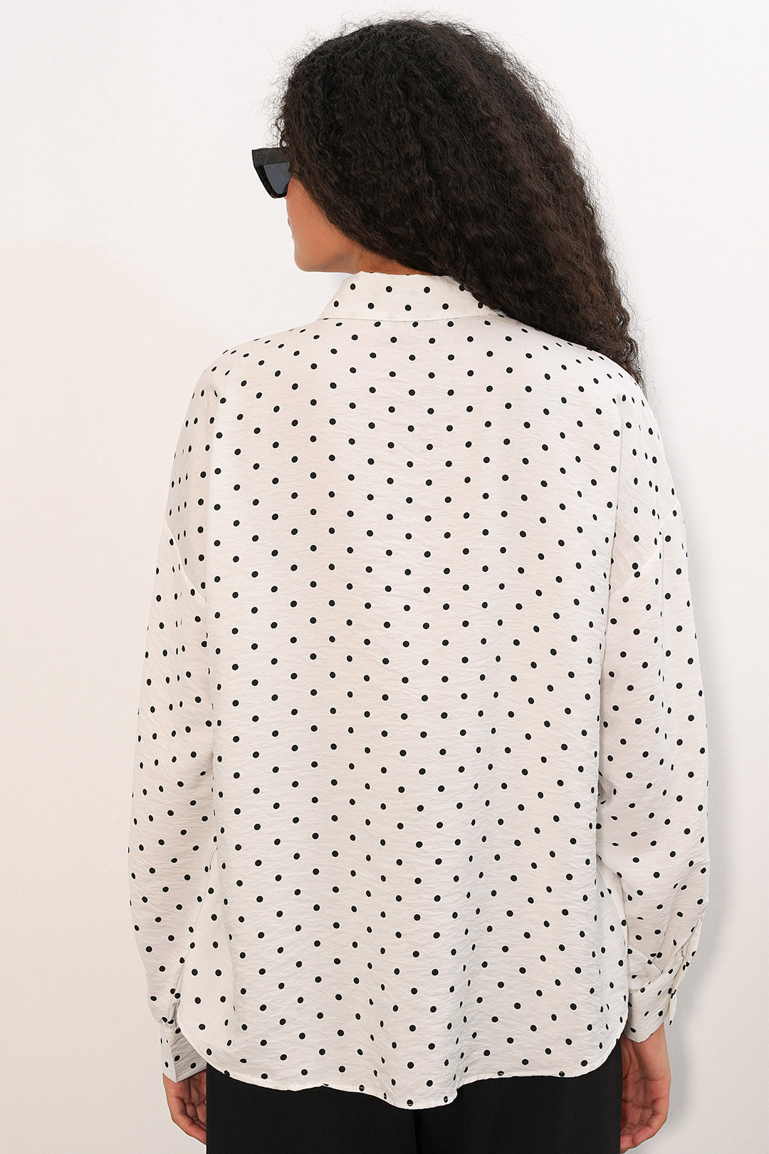 Bigdart Chemise oversize à pois pour femmes 20392 - Blanc