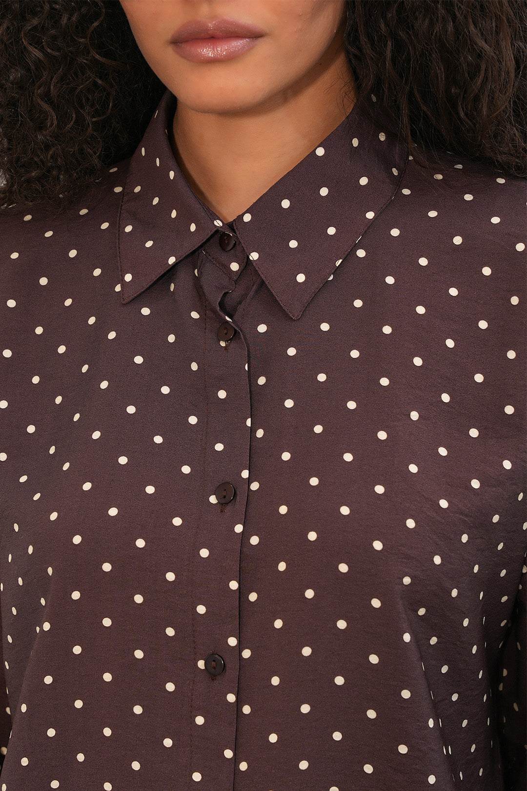 Bigdart Chemise oversize à pois pour femmes 20392 - Marron
