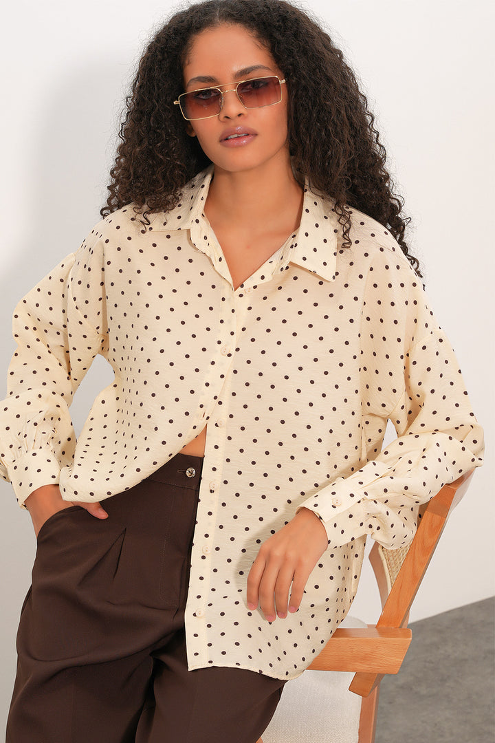 Bigdart Chemise oversize à pois pour femmes 20392 - Crème
