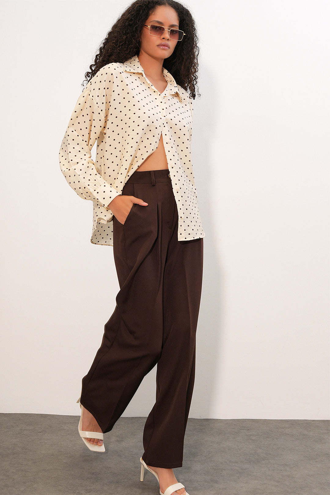 Bigdart Chemise oversize à pois pour femmes 20392 - Crème