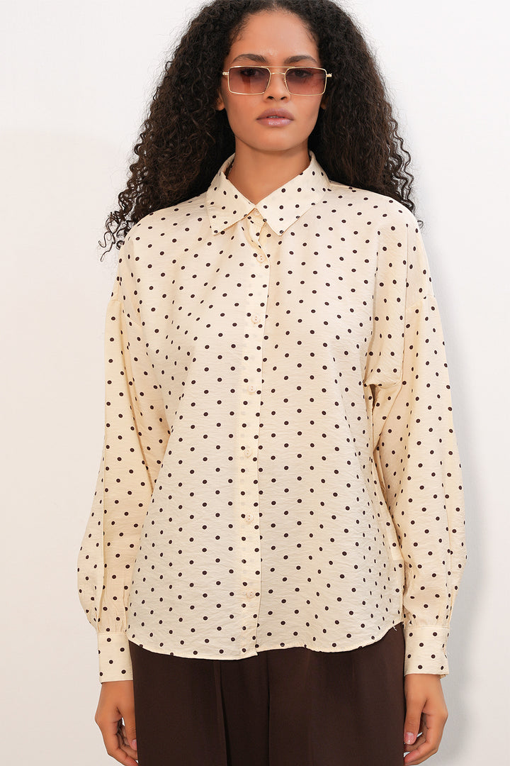 Bigdart Chemise oversize à pois pour femmes 20392 - Crème