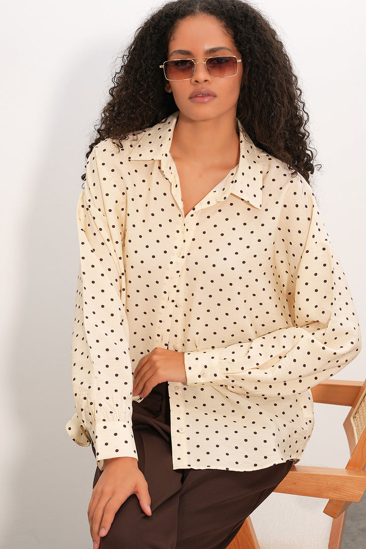 Bigdart Chemise oversize à pois pour femmes 20392 - Crème