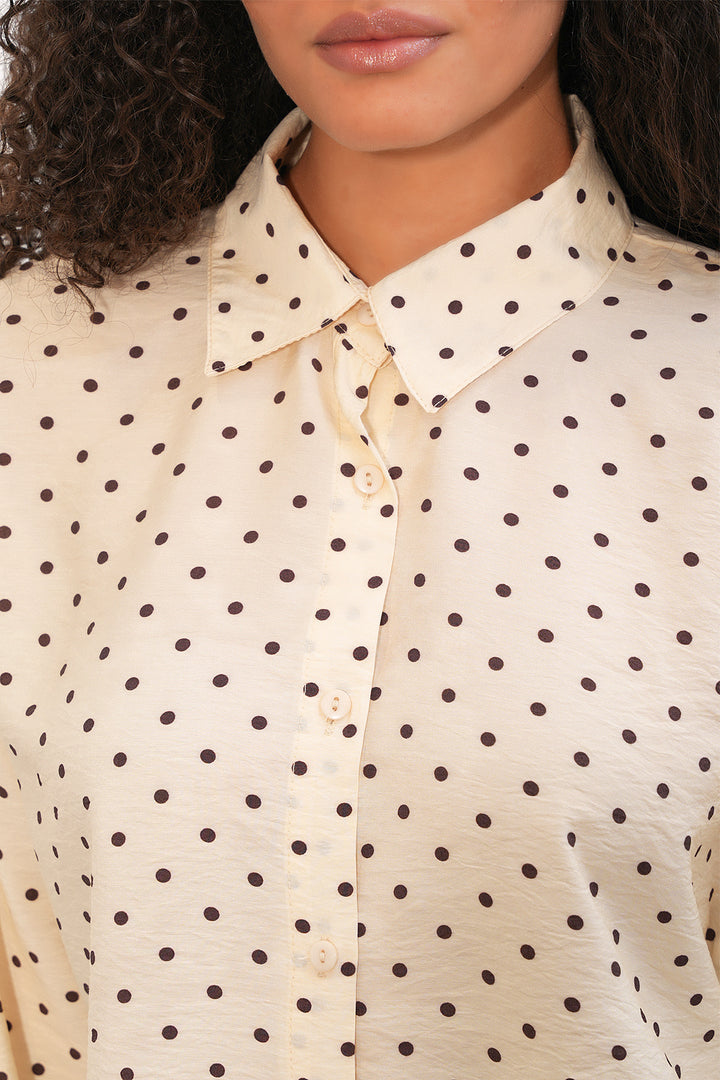 Bigdart Chemise oversize à pois pour femmes 20392 - Crème