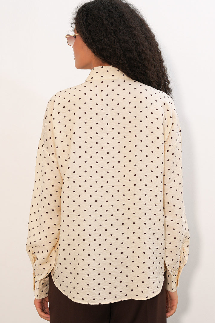 Bigdart Chemise oversize à pois pour femmes 20392 - Crème