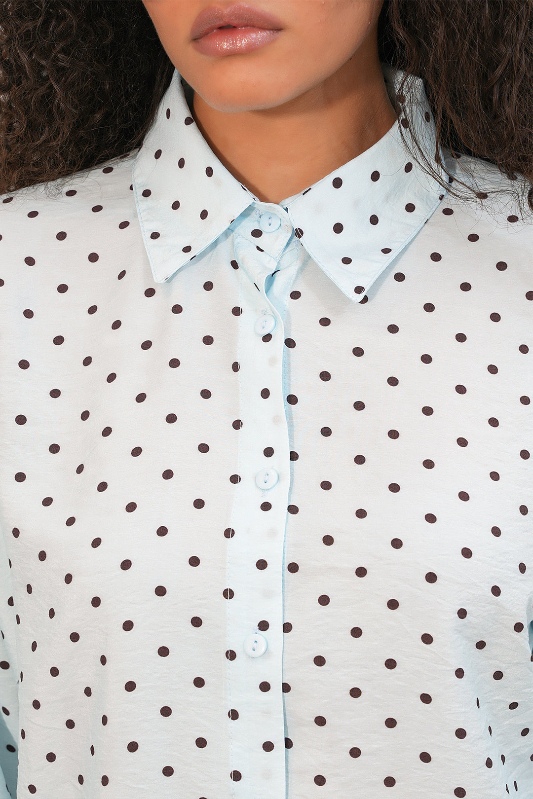 Bigdart Chemise oversize à pois pour femmes 20392 - Bleu