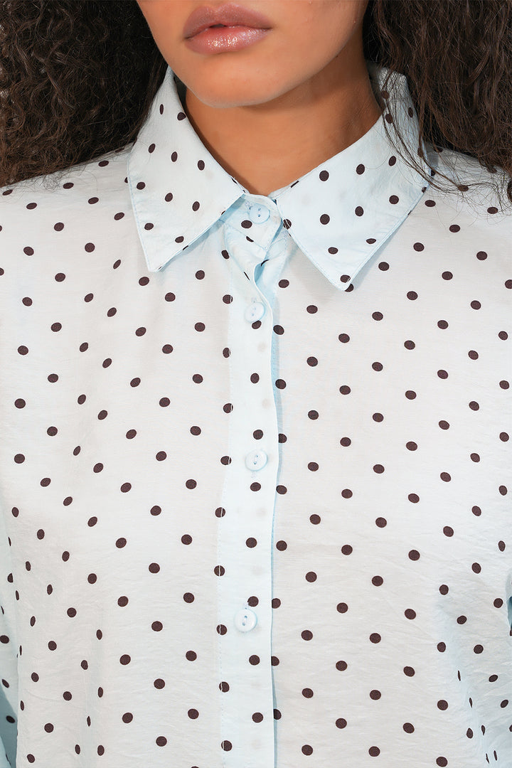 Bigdart Chemise oversize à pois pour femmes 20392 - Bleu