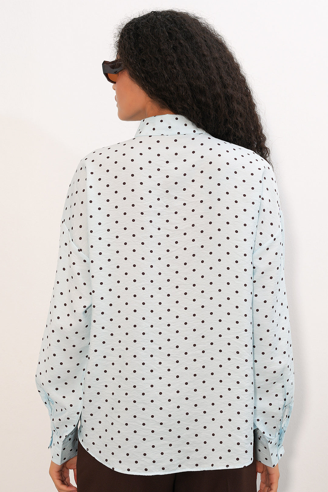 Bigdart Chemise oversize à pois pour femmes 20392 - Bleu