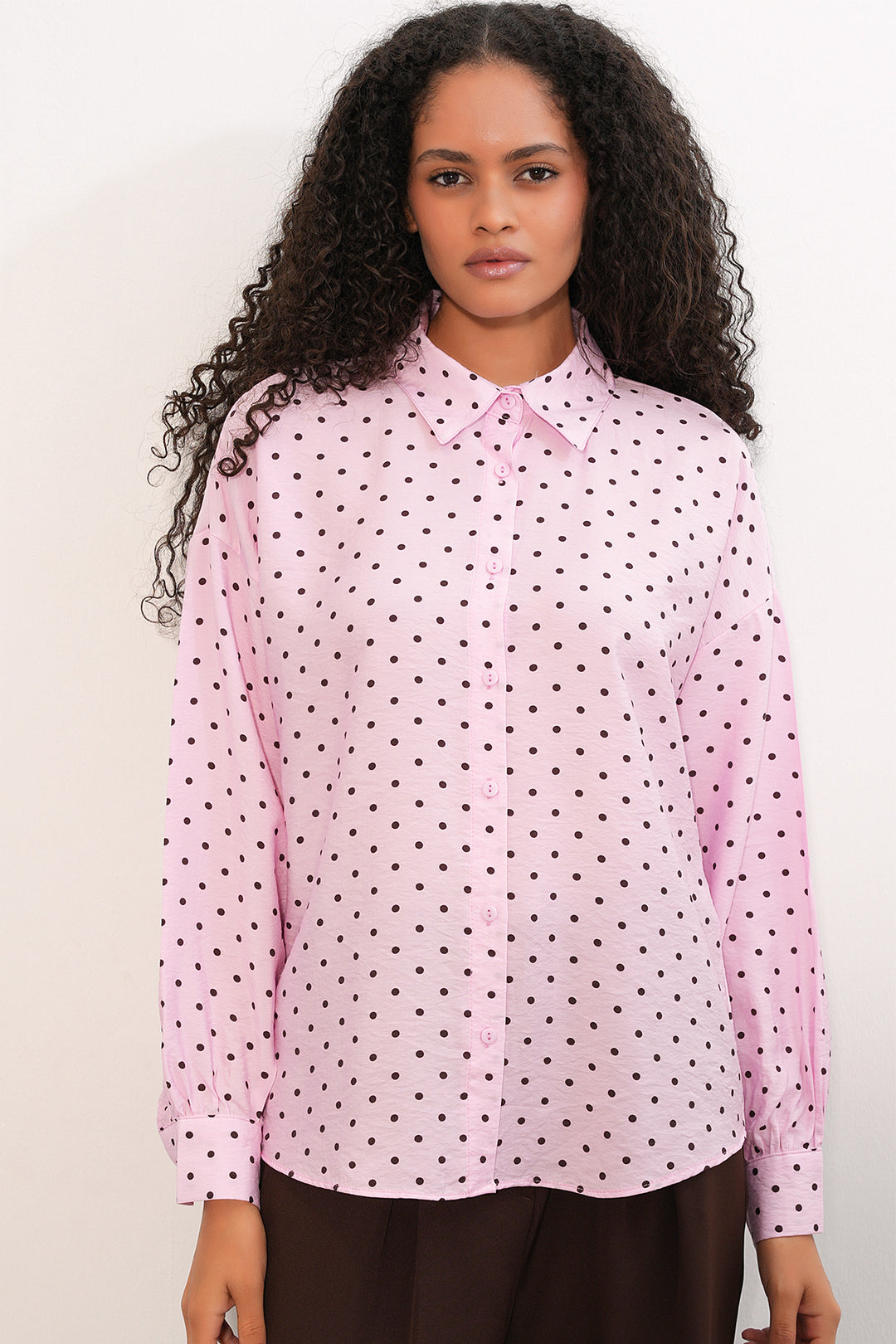 Bigdart Chemise oversize à pois pour femmes 20392 - Rose