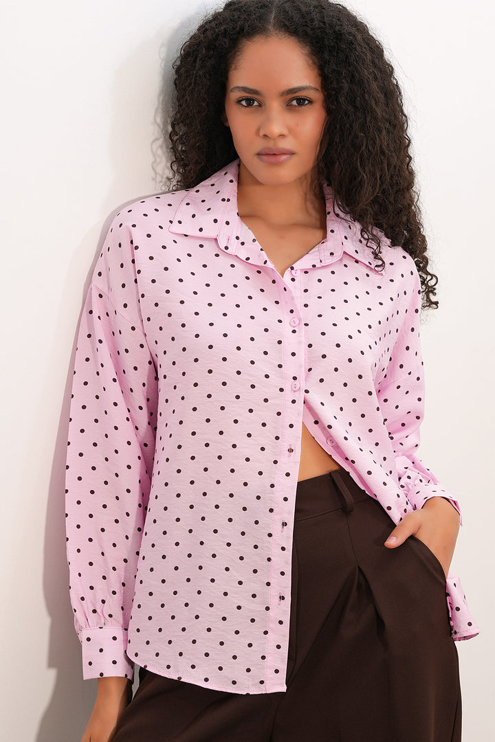 Bigdart Chemise oversize à pois pour femmes 20392 - Rose