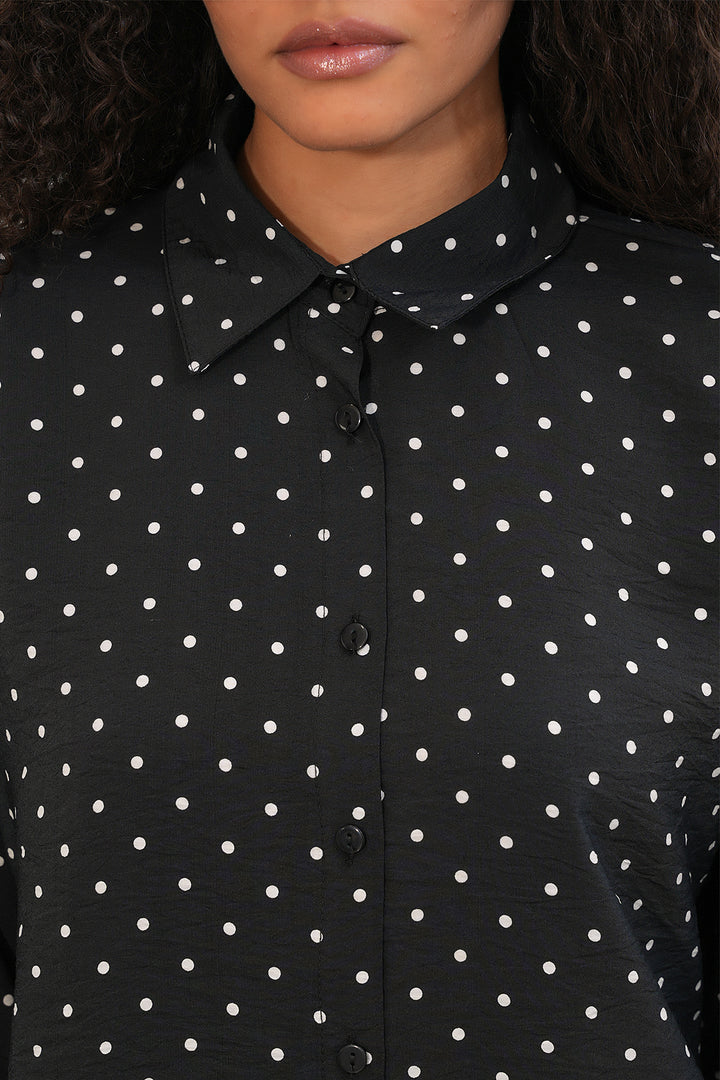 Bigdart Chemise oversize à pois pour femmes 20392 - Noir