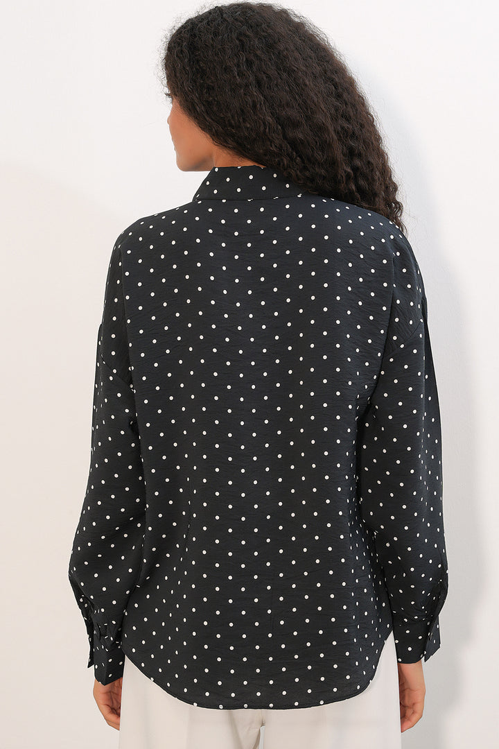 Bigdart Chemise oversize à pois pour femmes 20392 - Noir
