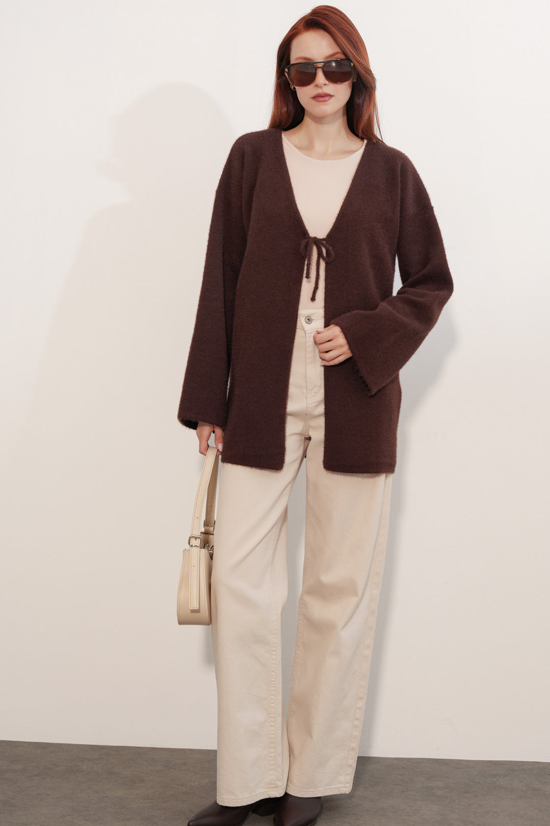 Bigdart Gilet en tricot oversize pour femme 15972 - Marron