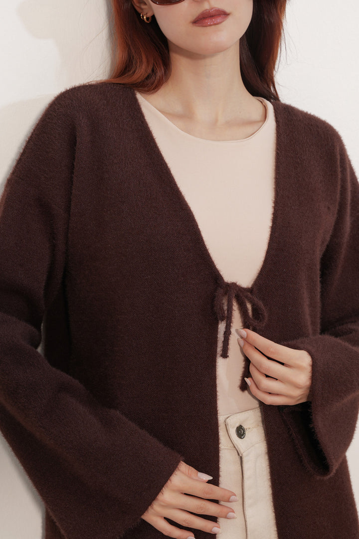 Bigdart Gilet en tricot oversize pour femme 15972 - Marron