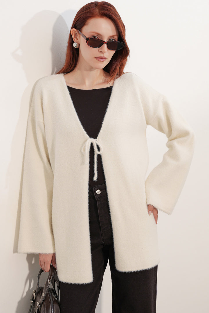 Bigdart Gilet en tricot oversize pour femme 15972 - Crème