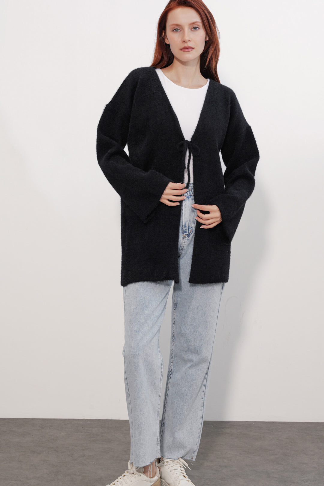 Bigdart Gilet en tricot oversize pour femme 15972 - Noir