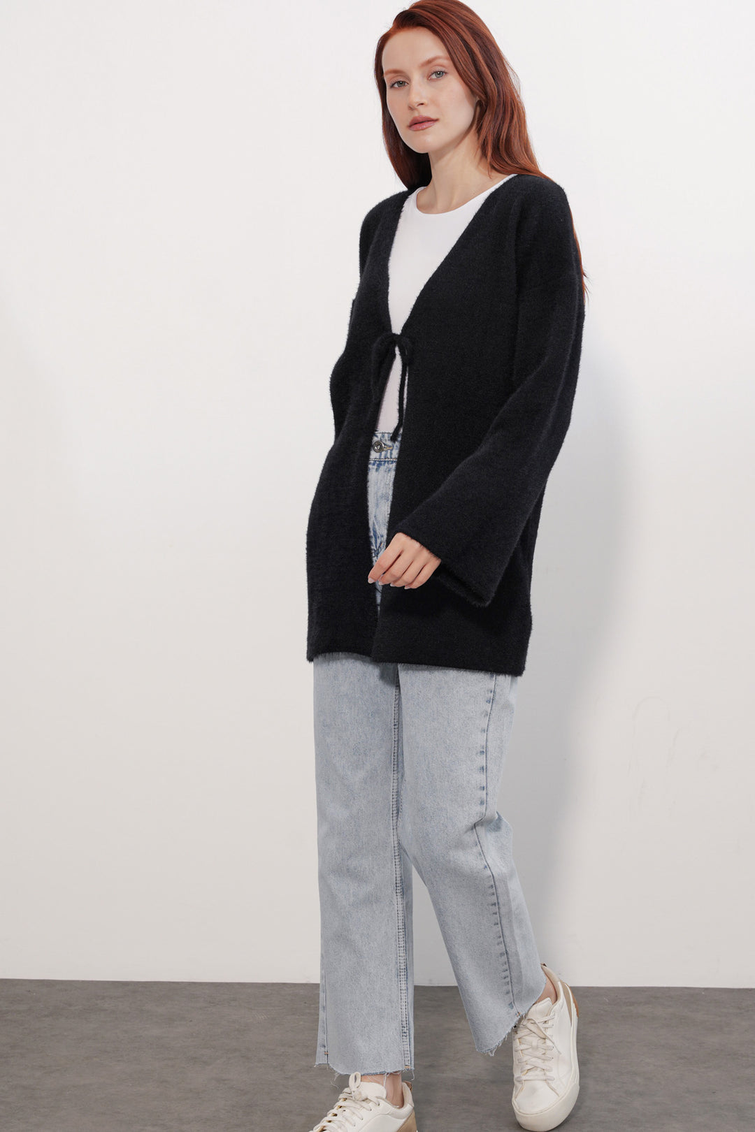 Bigdart Gilet en tricot oversize pour femme 15972 - Noir