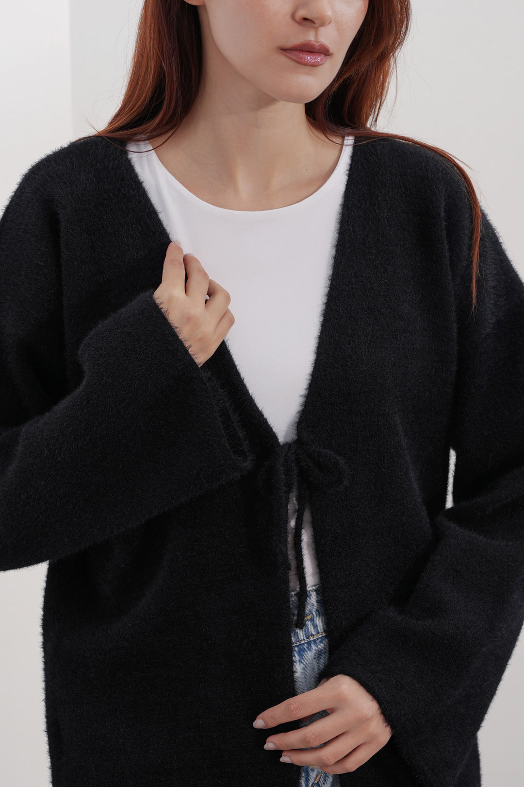 Bigdart Gilet en tricot oversize pour femme 15972 - Noir