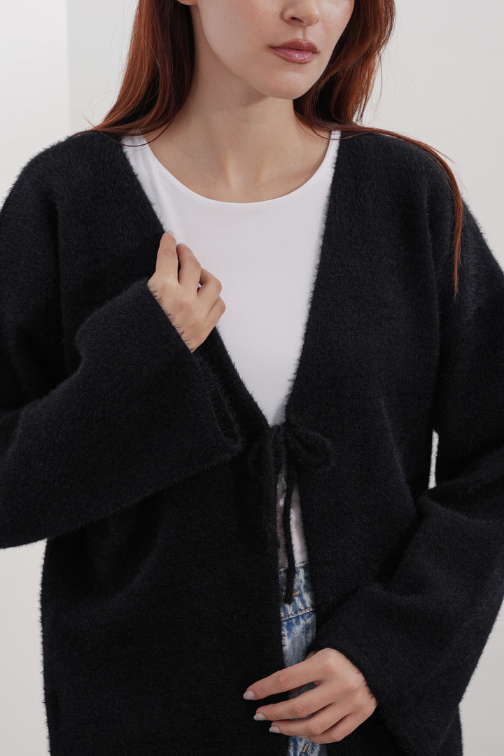 Bigdart Gilet en tricot oversize pour femme 15972 - Noir