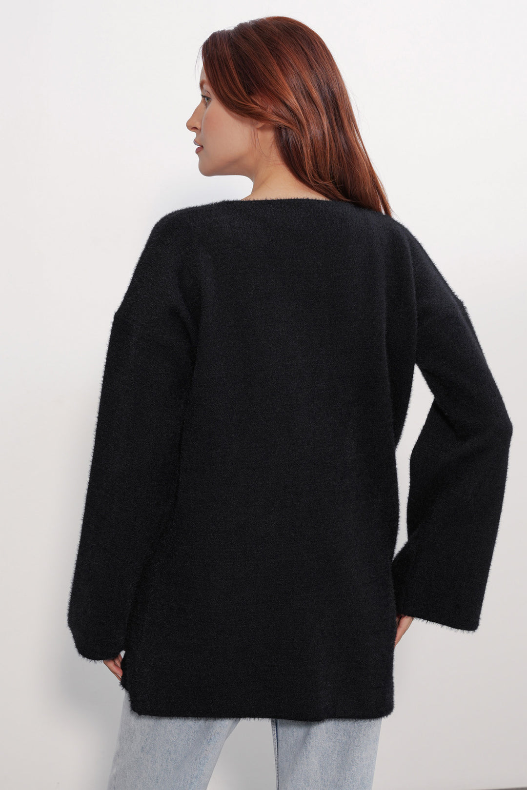Bigdart Gilet en tricot oversize pour femme 15972 - Noir