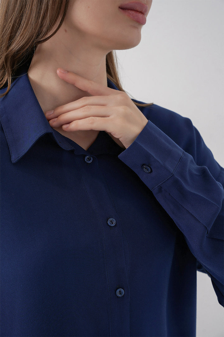 Bigdart Chemise en viscose oversize pour femme 3785 - Bleu marine