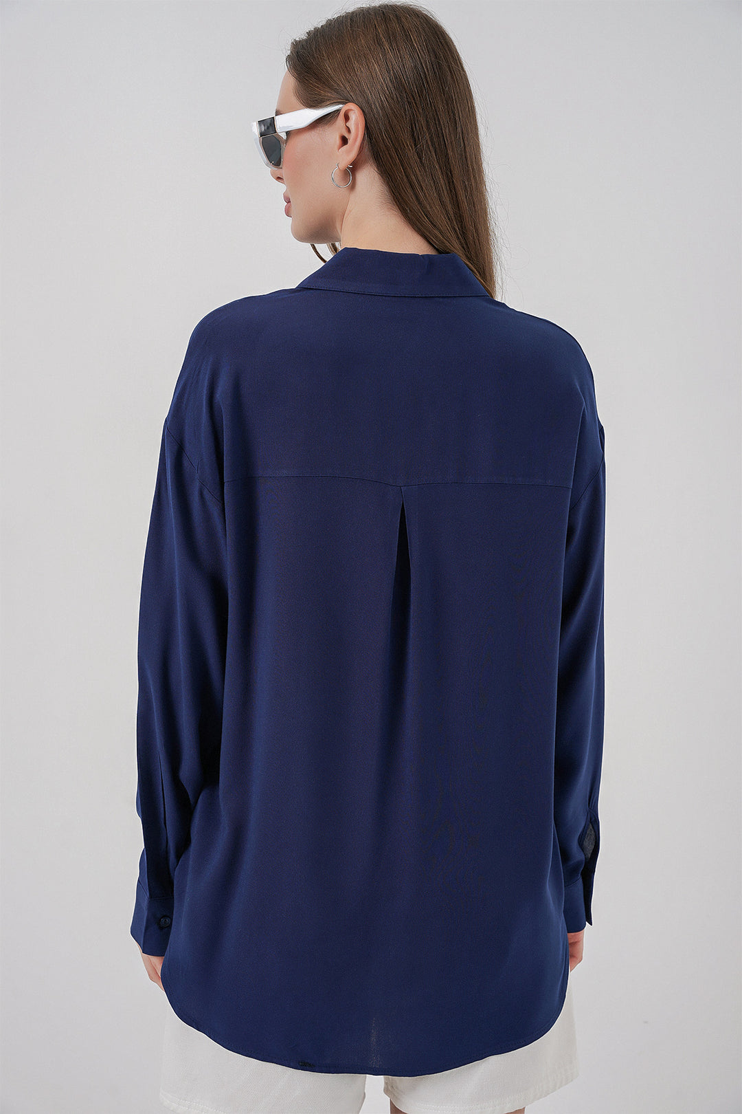 Bigdart Chemise en viscose oversize pour femme 3785 - Bleu marine