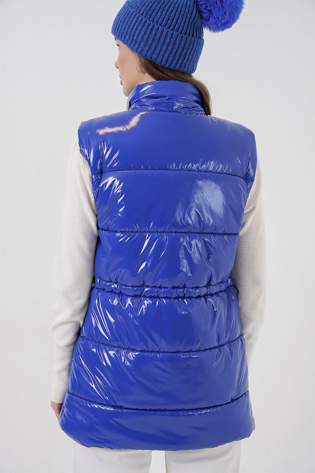 Bigdart Gilet matelassé brillant pour femme 5218 - Bleu roi