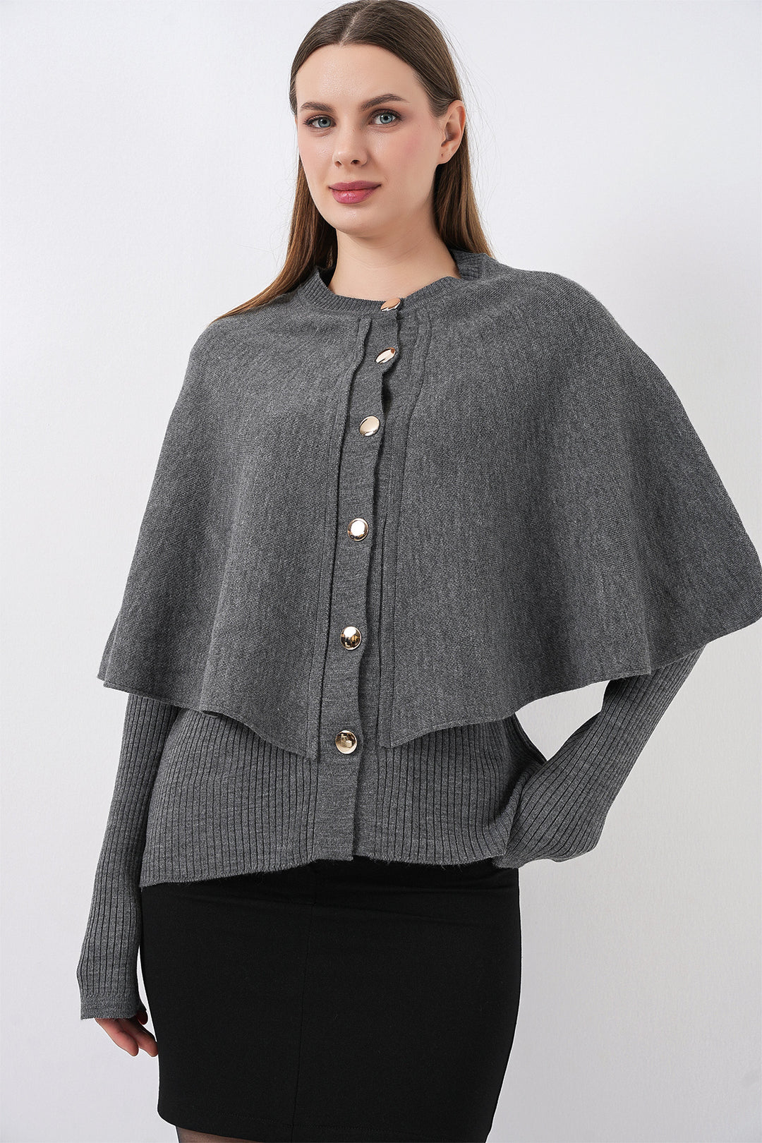 Bigdart Veste en tricot à capuche pour femme 15967 - Anthracite