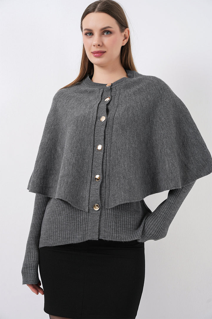 Bigdart Veste en tricot à capuche pour femme 15967 - Anthracite