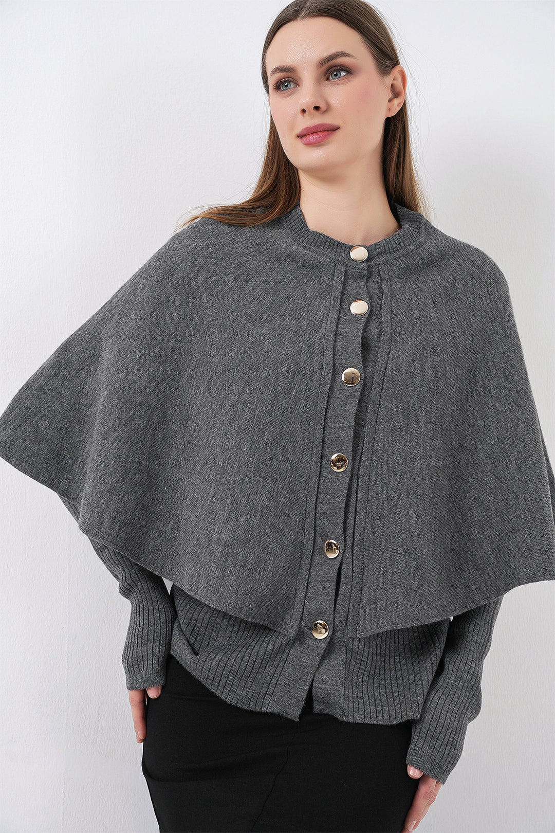 Bigdart Veste en tricot à capuche pour femme 15967 - Anthracite