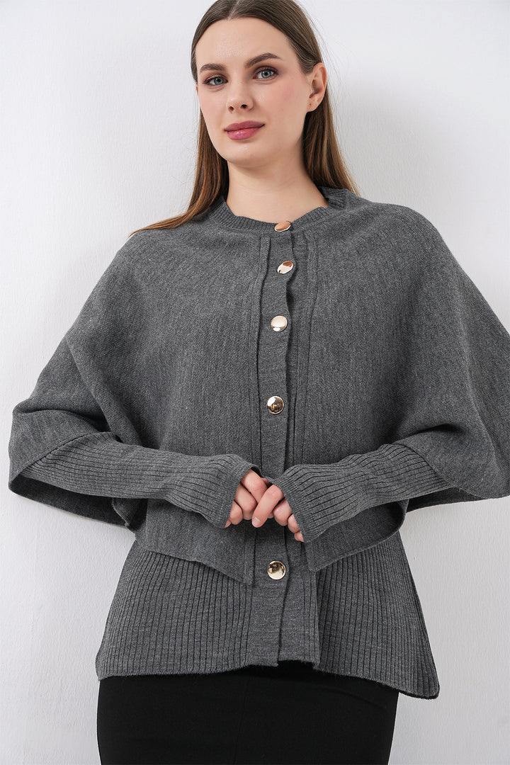 Bigdart Veste en tricot à capuche pour femme 15967 - Anthracite
