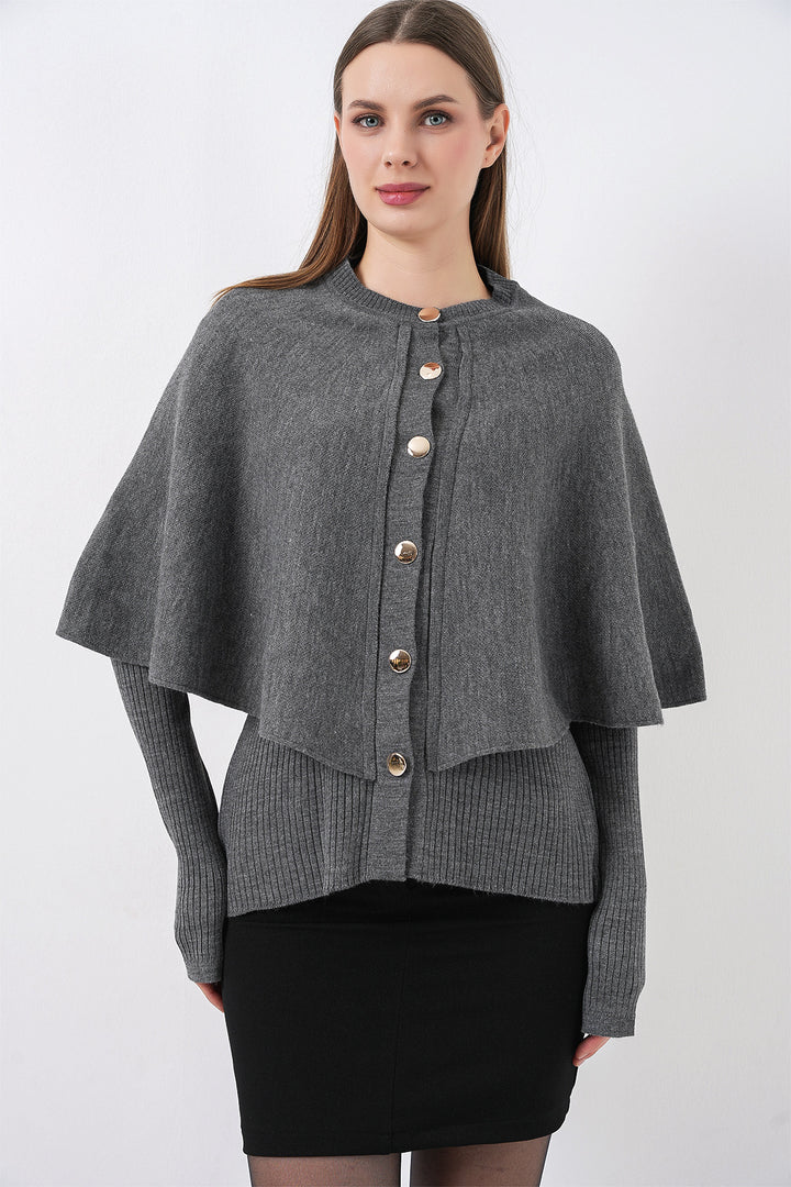 Bigdart Veste en tricot à capuche pour femme 15967 - Anthracite