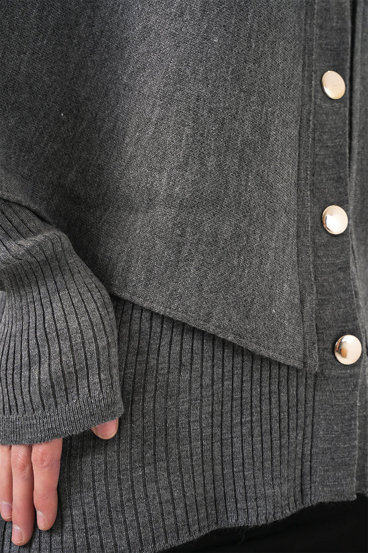 Bigdart Veste en tricot à capuche pour femme 15967 - Anthracite