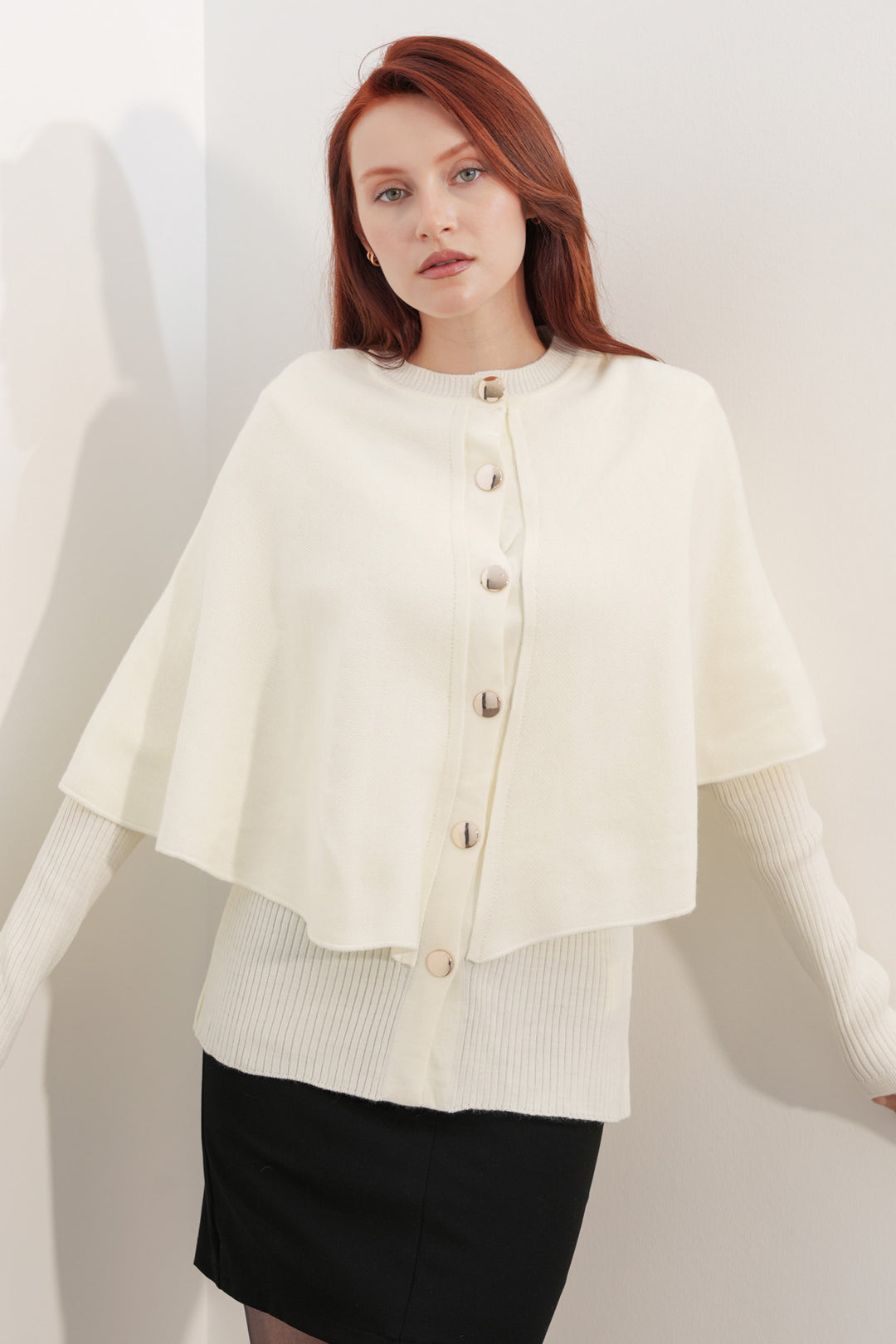 Bigdart Gilet en tricot avec capuche pour femme 15967 - Blanc