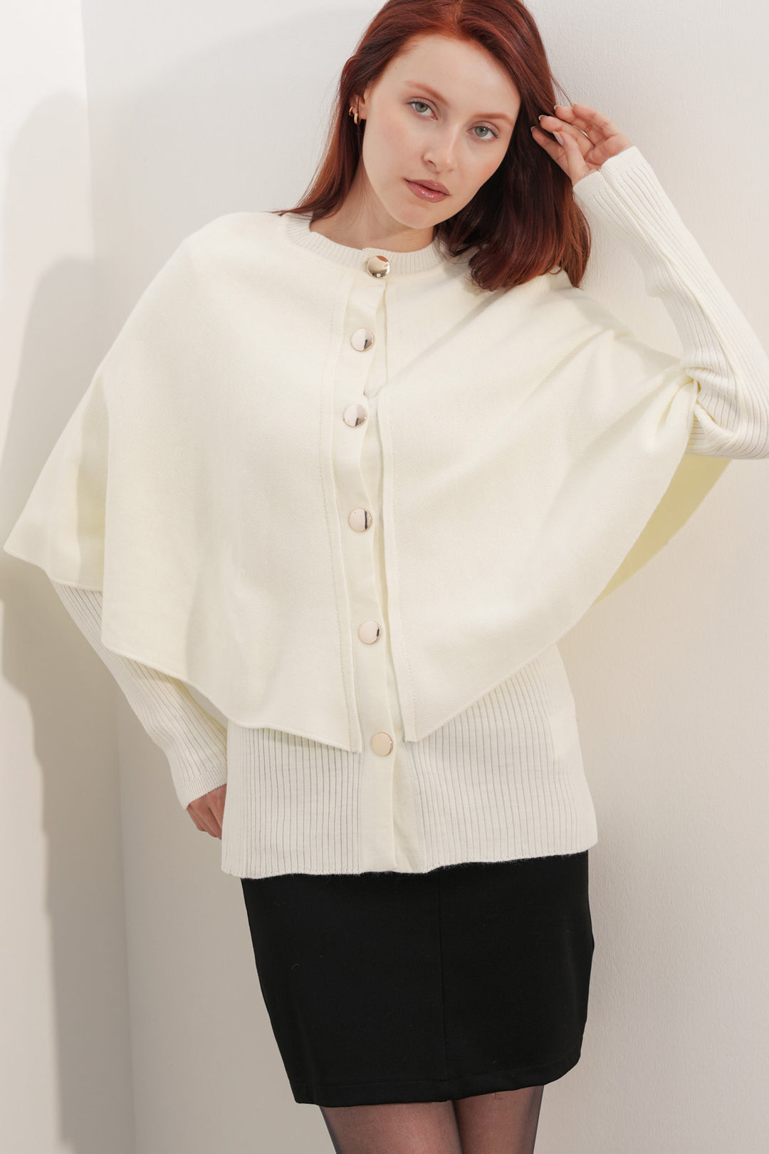 Bigdart Gilet en tricot avec capuche pour femme 15967 - Blanc