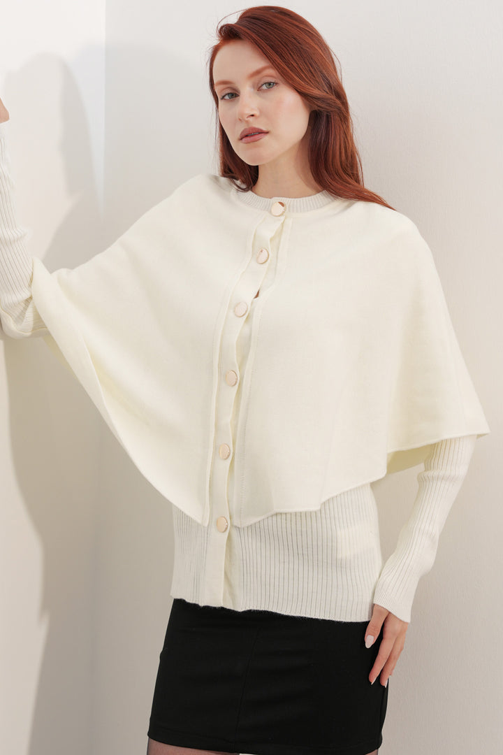Bigdart Gilet en tricot avec capuche pour femme 15967 - Blanc