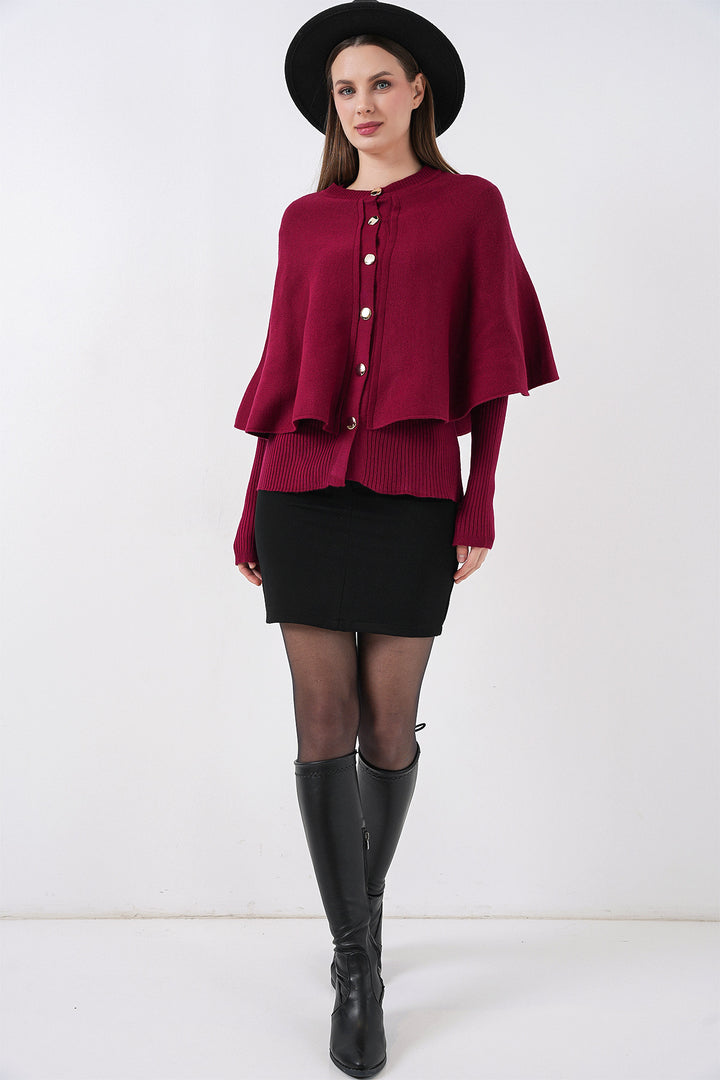 Bigdart Gilet Tricot à Capuche Femme 15967 - Bordeaux