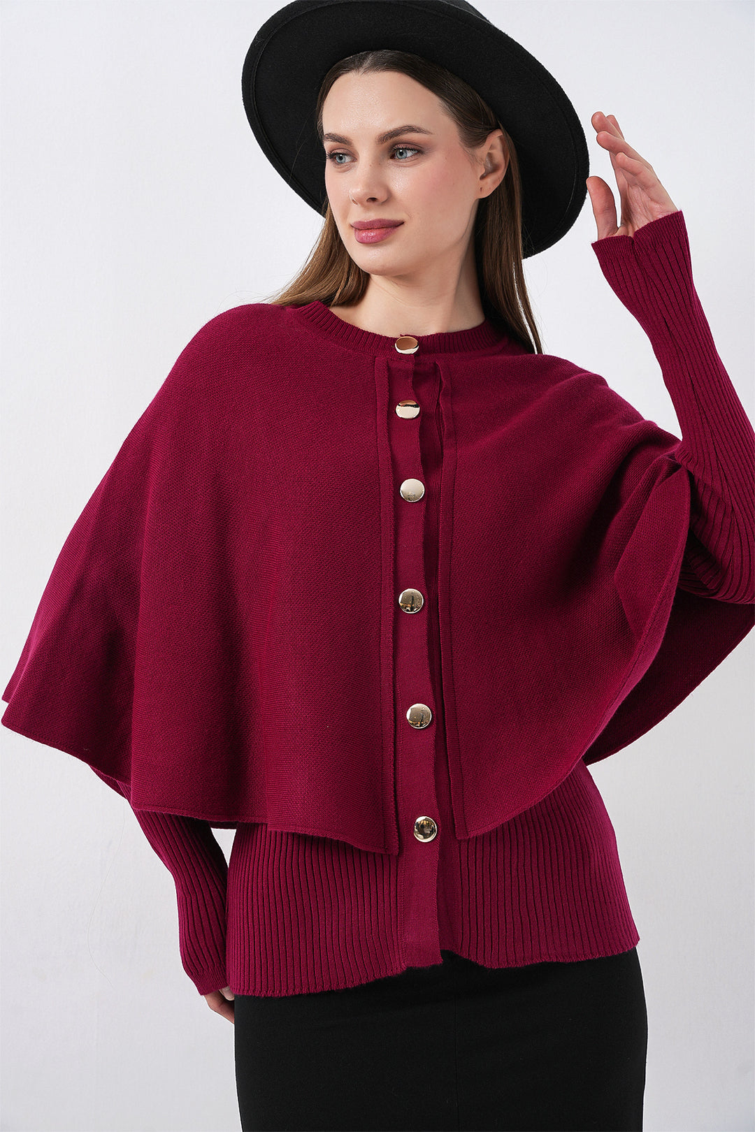 Bigdart Gilet Tricot à Capuche Femme 15967 - Bordeaux