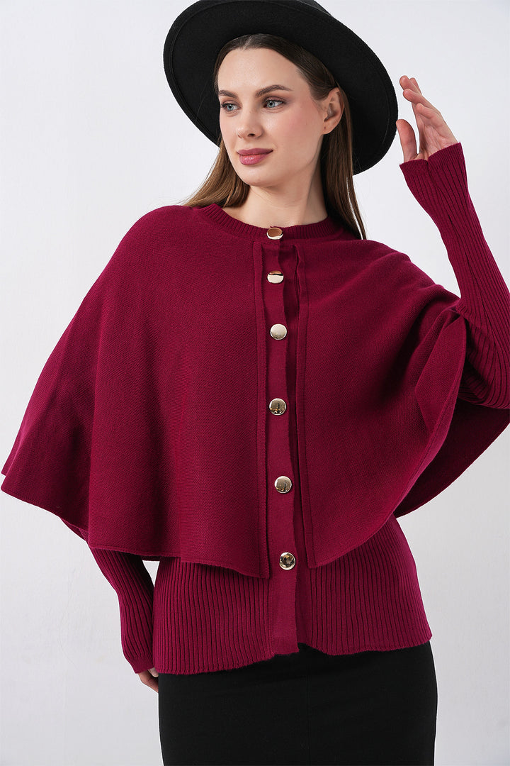 Bigdart Gilet Tricot à Capuche Femme 15967 - Bordeaux
