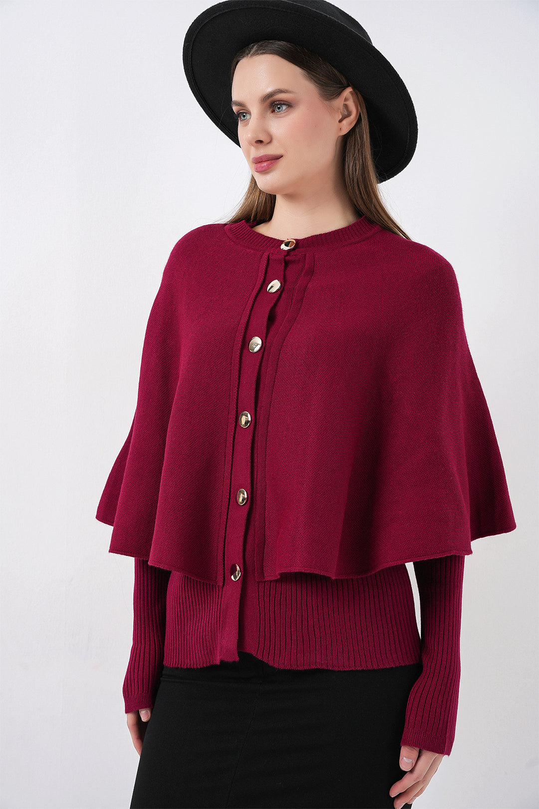 Bigdart Gilet Tricot à Capuche Femme 15967 - Bordeaux