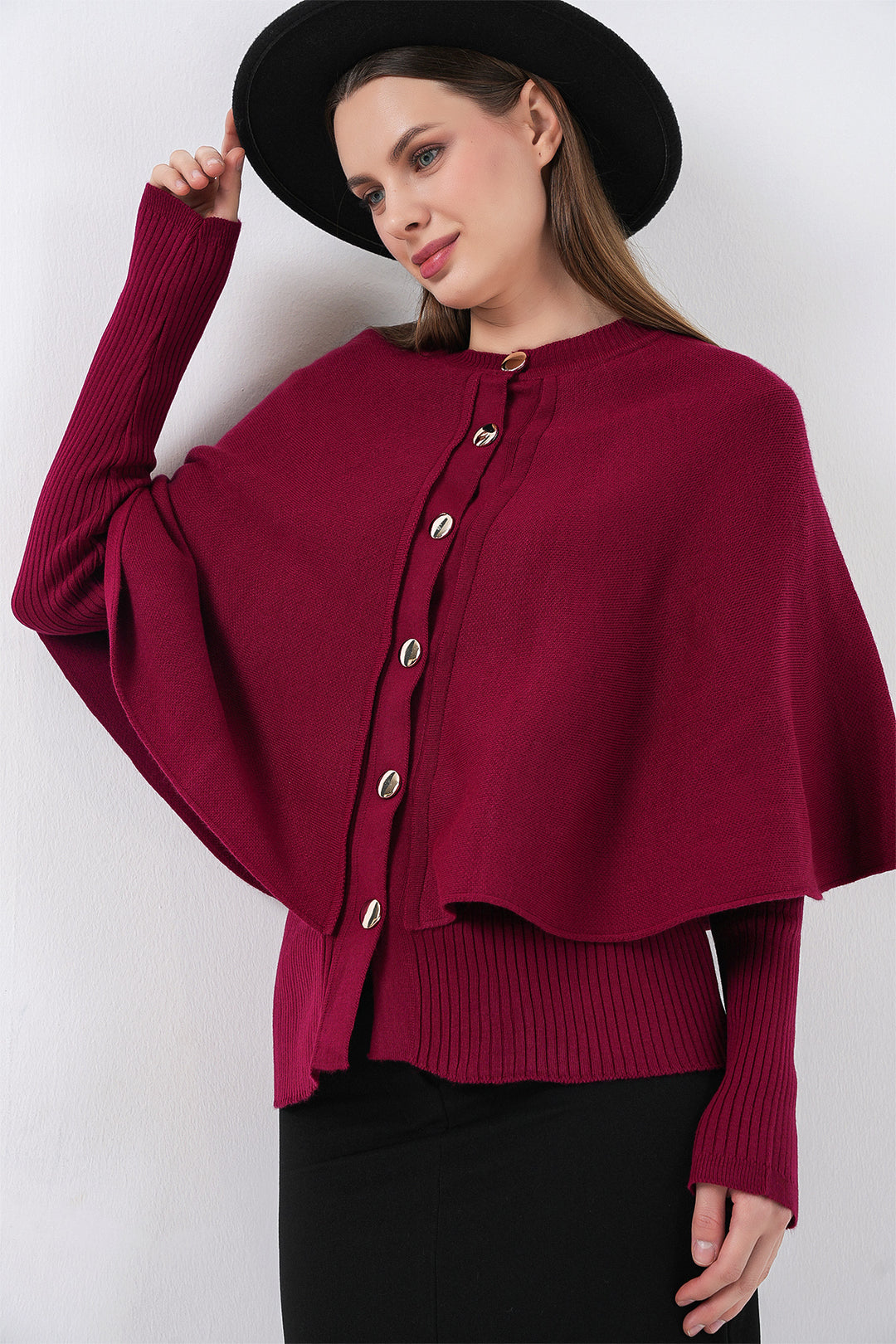 Bigdart Gilet Tricot à Capuche Femme 15967 - Bordeaux