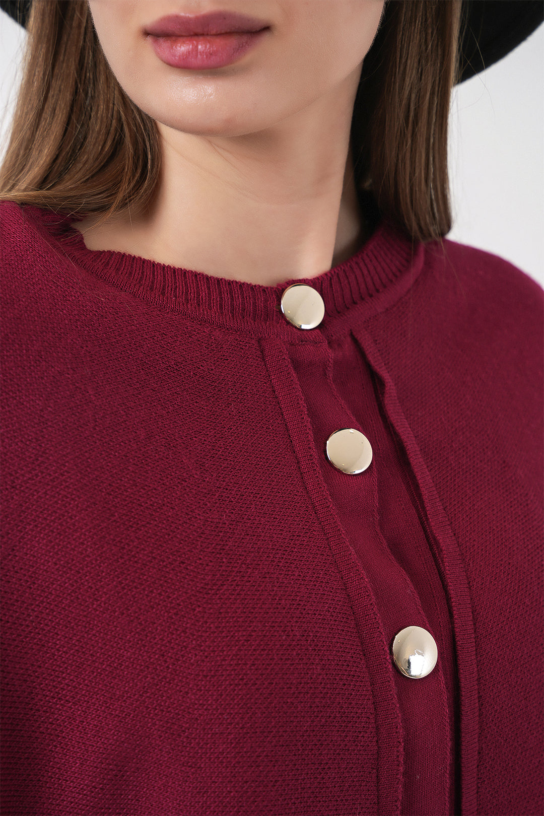 Bigdart Gilet Tricot à Capuche Femme 15967 - Bordeaux